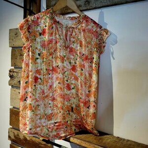 Tamara H Floral Ruffle Sleeve Top